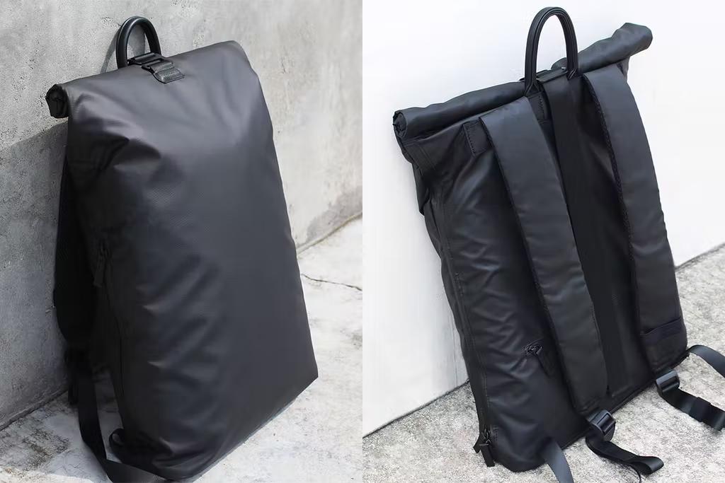 MILLCAN 黒 ロールトップ　バックパック 防水性も安心。ミニマリストのための拡張するロールトップバッグ