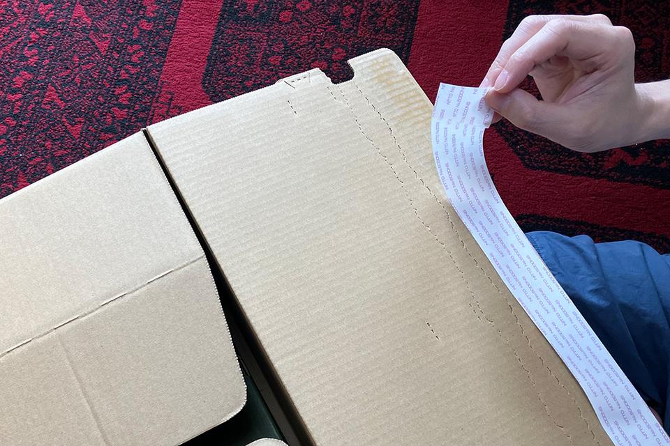 発送時の段ボールや袋が返送しやすく工夫されていて、再利用できる。
