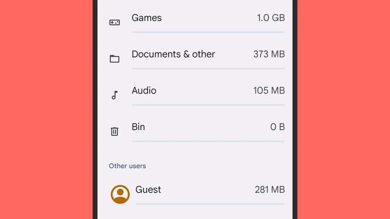 ゲストアカウントがどれだけの容量を占めているかも一目瞭然です。