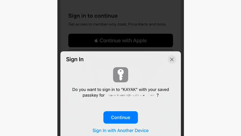 KAYAKはすでにパスキーに対応しているアプリのひとつ 