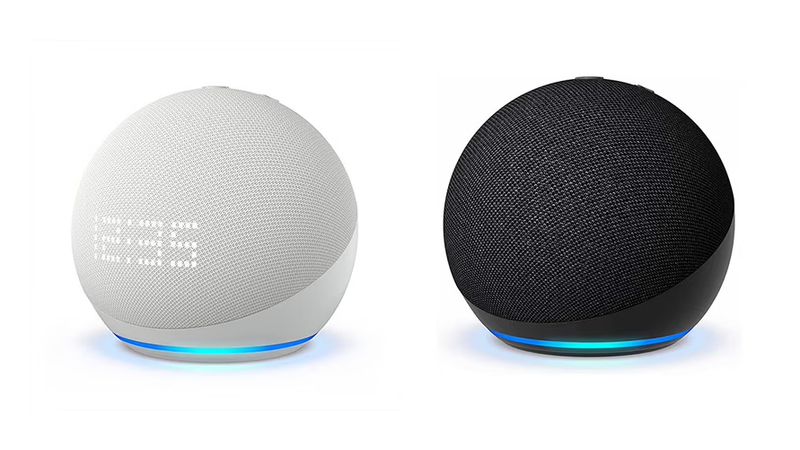 【商品名】左：Amazon「Echo Dot with clock」 8,480円（税込） 右：Amazon「Echo Dot 第5世代」 7,480円（税込）