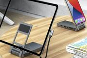 データ転送から充電、映像出力を1台で。ポケットサイズの多機能タブレットスタンド