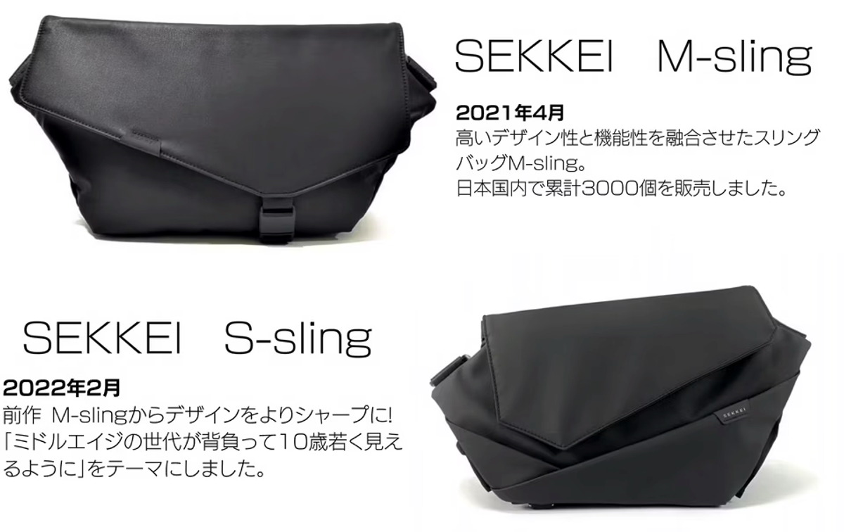 SEKKEI MX-sling拡張スリングバッグ　メッセンジャーバッグ　ブラック 55369-301-