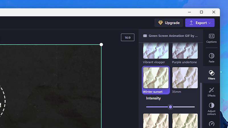 Filters instantly change the look of your clips.