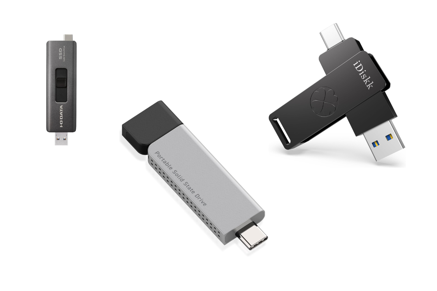 IODATA スティックSSD 2TB USB-A&USB-C搭載 小型