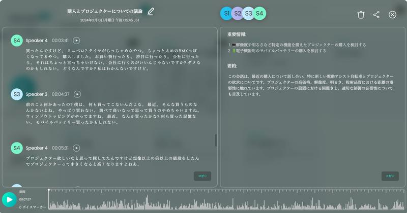 こちらは｢編集部員の最近購入したもの｣についての会話。自転車やモバイルバッテリーを買ったと話しているところです。