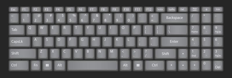 英語配列(US)キーボード例