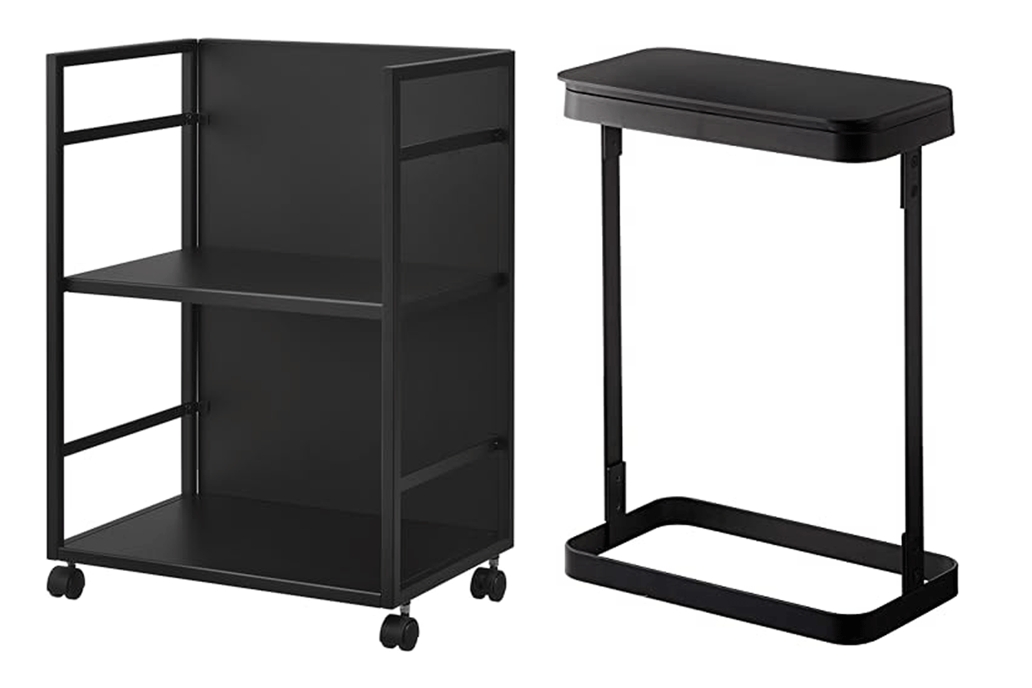 tower キッチン家電下引き出し&スライドテーブル 幅45cm 山崎実業 黒