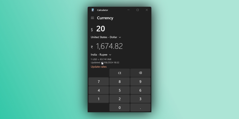 Currency conversion function