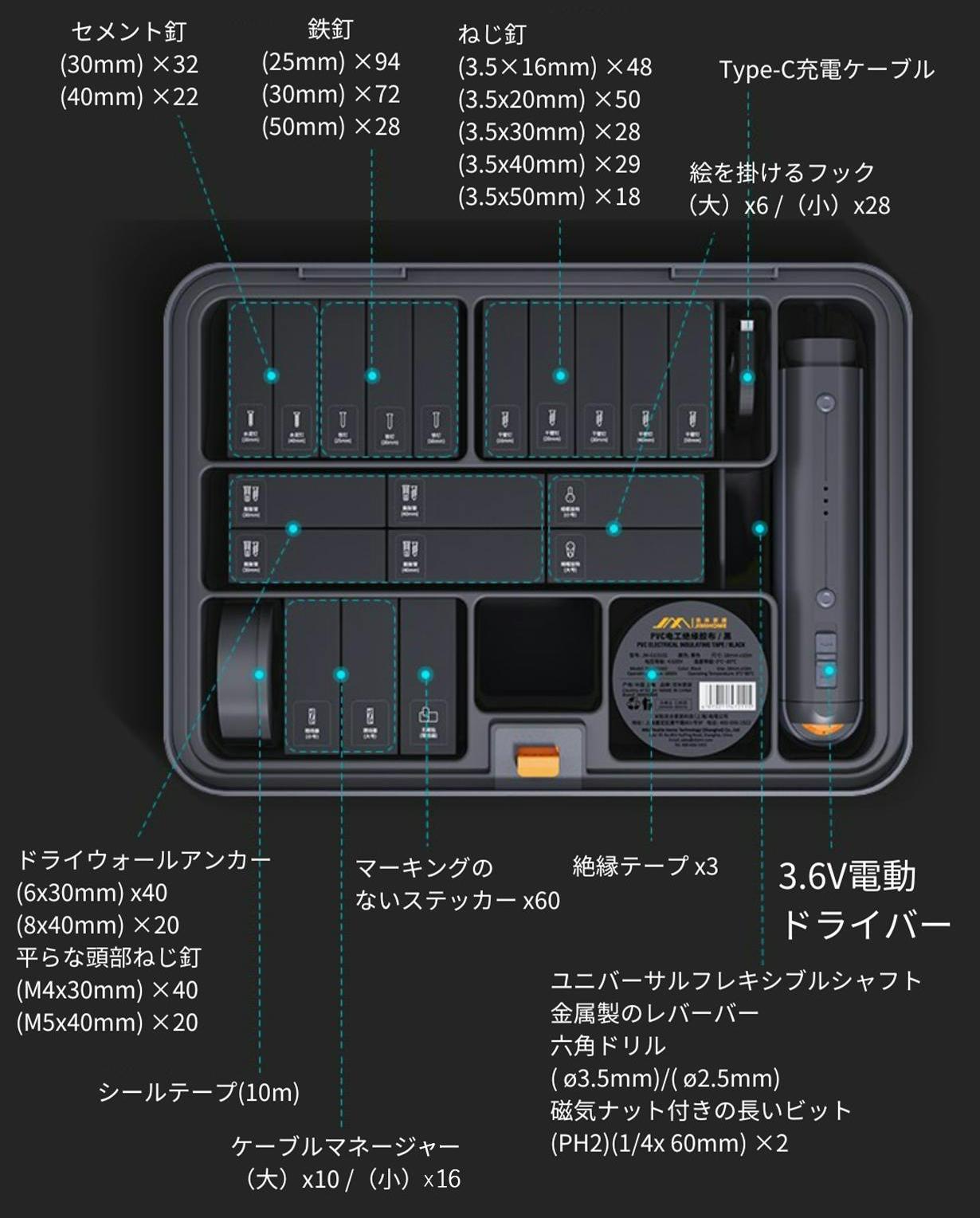 スタイリッシュな工具が一気に揃う！ 工作やDIYに役立つ3段連結工具