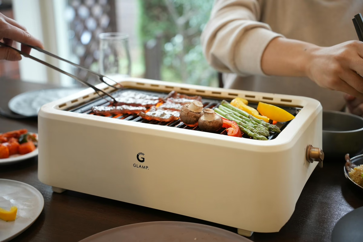 超少煙グリル GLAMP まるで七輪セット 超少煙グリル ブラック ホワイト GLAMP グランプ 煙が少ない