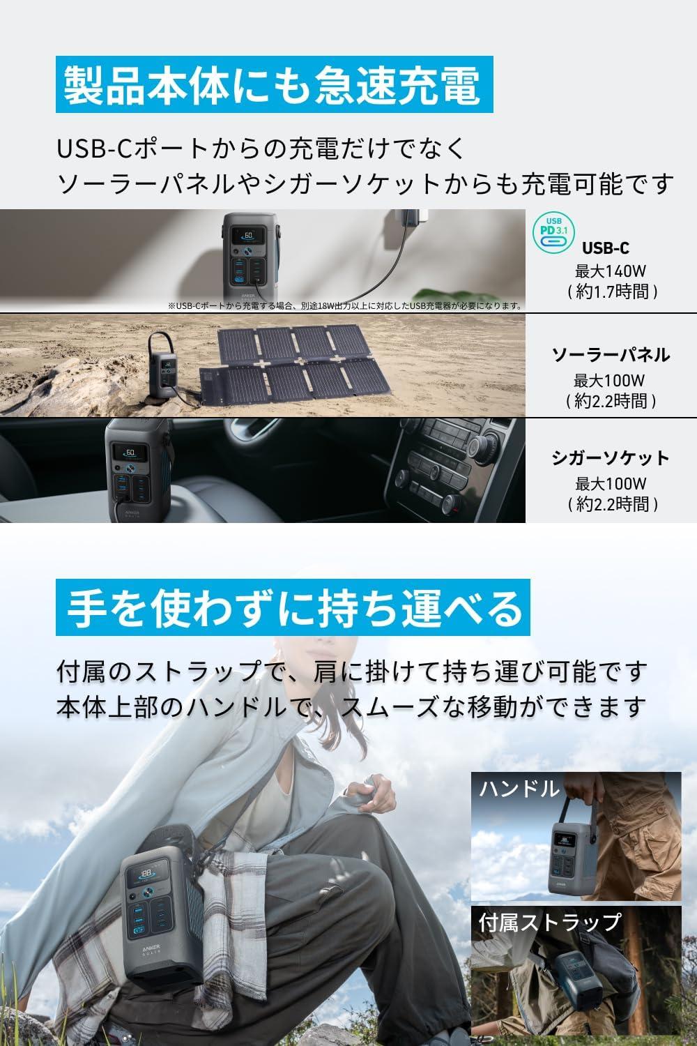 Anker SOLIX C200 DC ポータブル電源 新品 Anker 【9/15 12時から限定15,990円】Anker Solix C200 DC