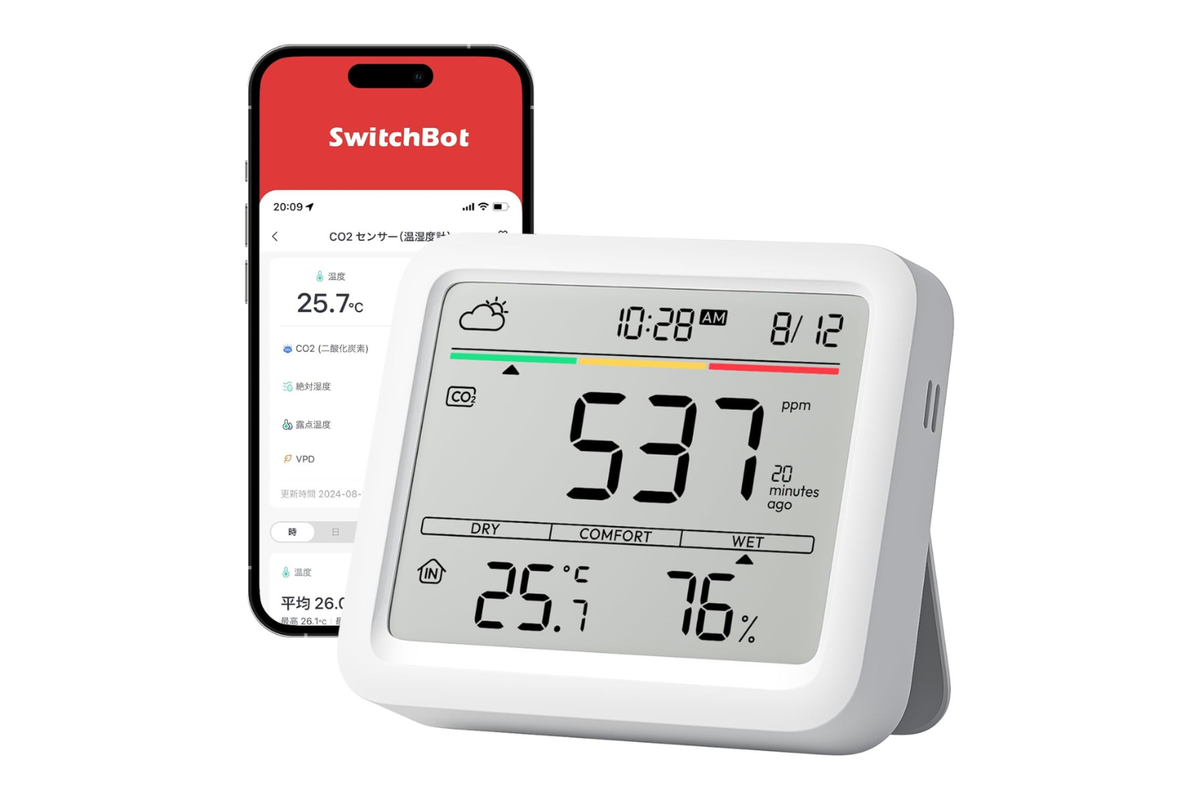 換気のタイミングが一目でわかる。SwitchBotの「CO2センサー」が