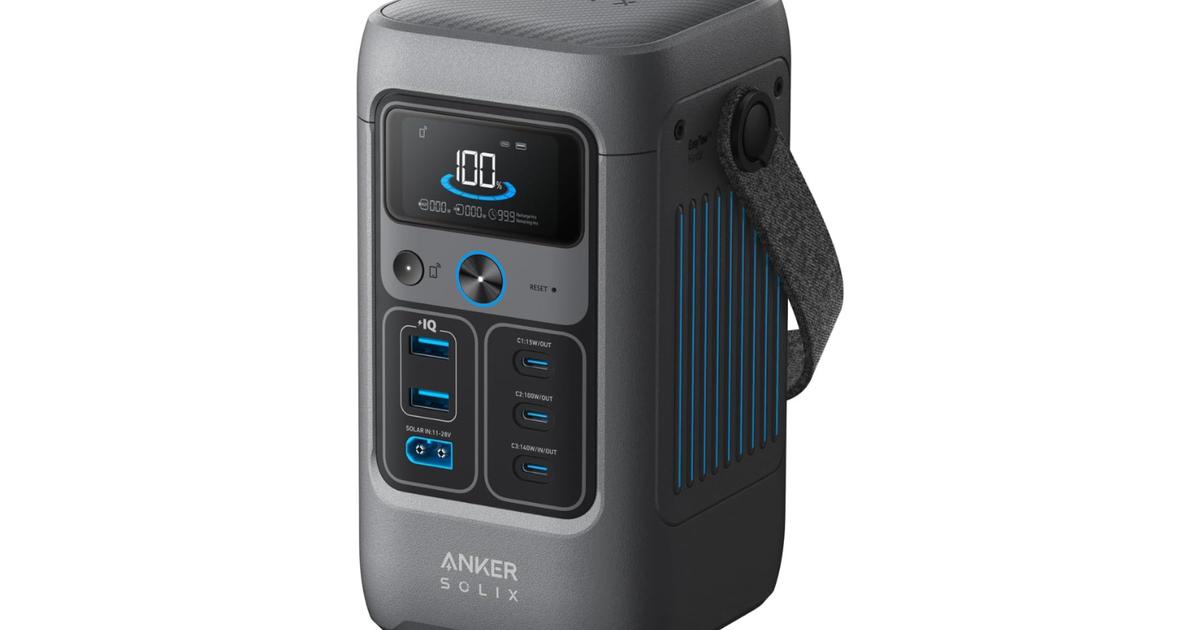わずか1.9kgのAnker製ポタ電「Solix C200」。肩掛けできるのもポイント