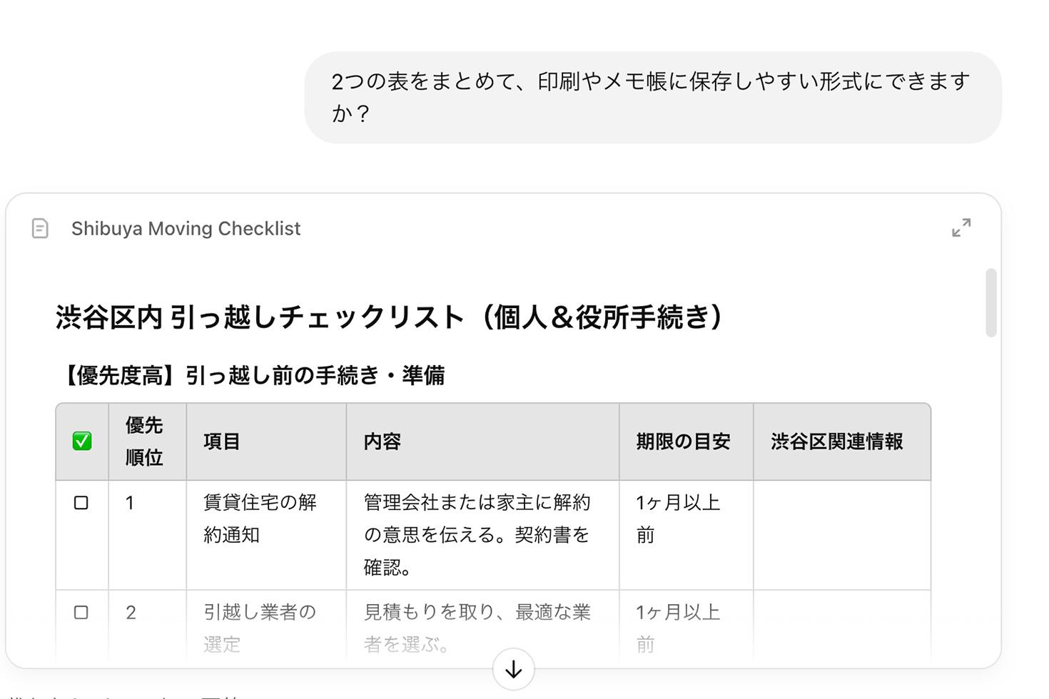 助けてChatGPT、めんどくさい「引っ越し前後のやることリスト」を