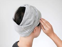 タオル代わりにも使える。無印良品の締めつけ感のないターバン |