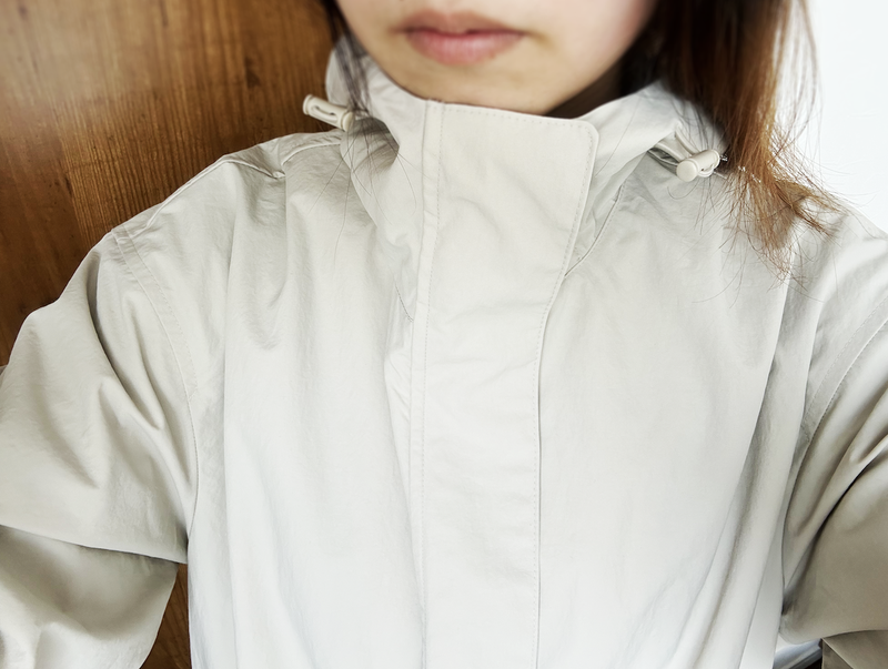 現行商品MUJI 無印❣️撥水フード付きスプリングコート アイボリー M 無印良品 コート アウター 婦人 撥水 フード付きコート