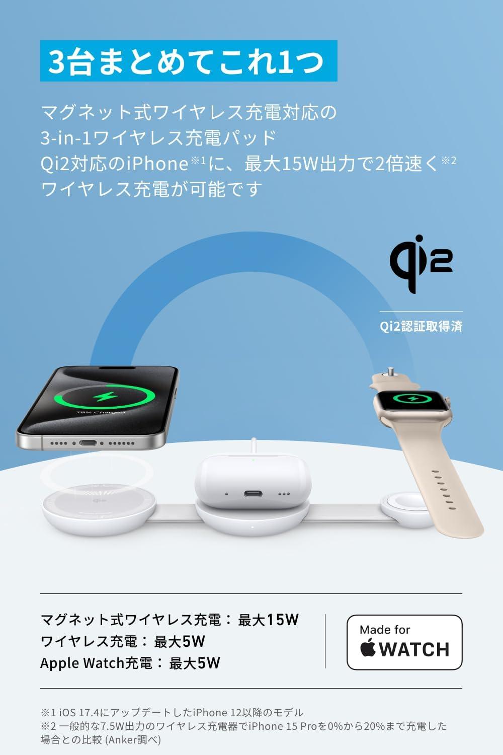 Amazon Echo Dot Clock /Anker ワイヤレス充電器セット Amazon Echo Buds (第2世代、ワイヤレス充電ケース付き) 用 PowerWave