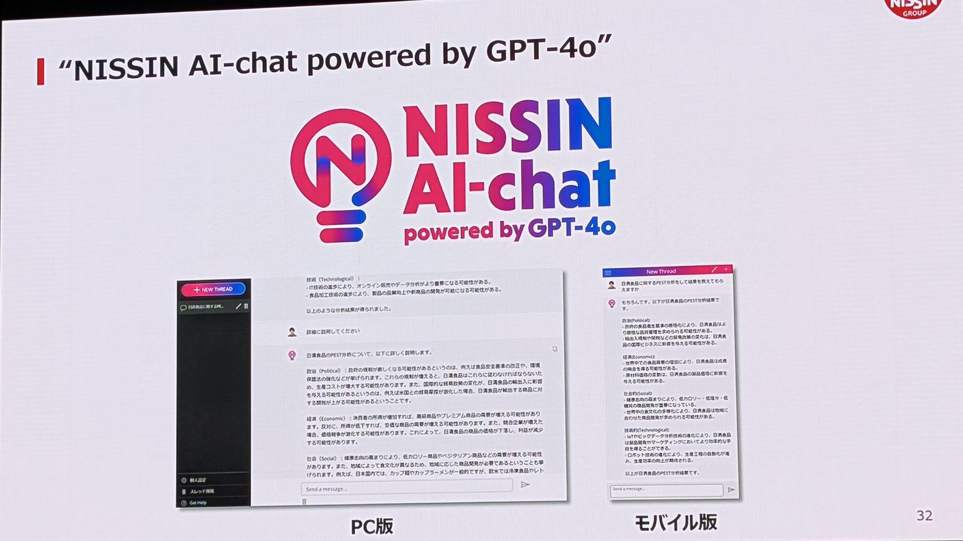 AIさん専用 日清が社員に専用「ChatGPT」を導入した結果。1人あたり年79時間超＆年