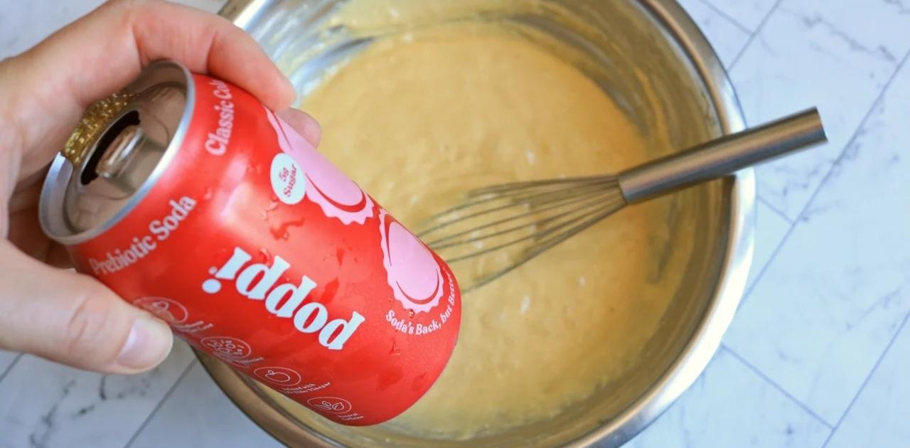 市販のケーキミックスに卵の代わりに炭酸飲料を使ってみたら