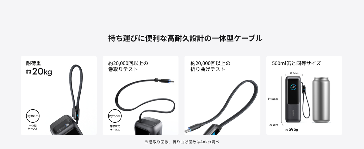 Anker史上初、「ケーブルがごちゃらない」モバイルバッテリーが新登場