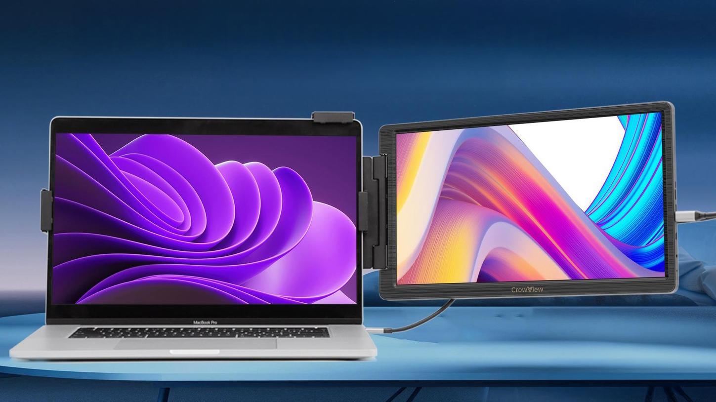 ノートPCでの作業効率もアップ。クリップでデュアル画面になる