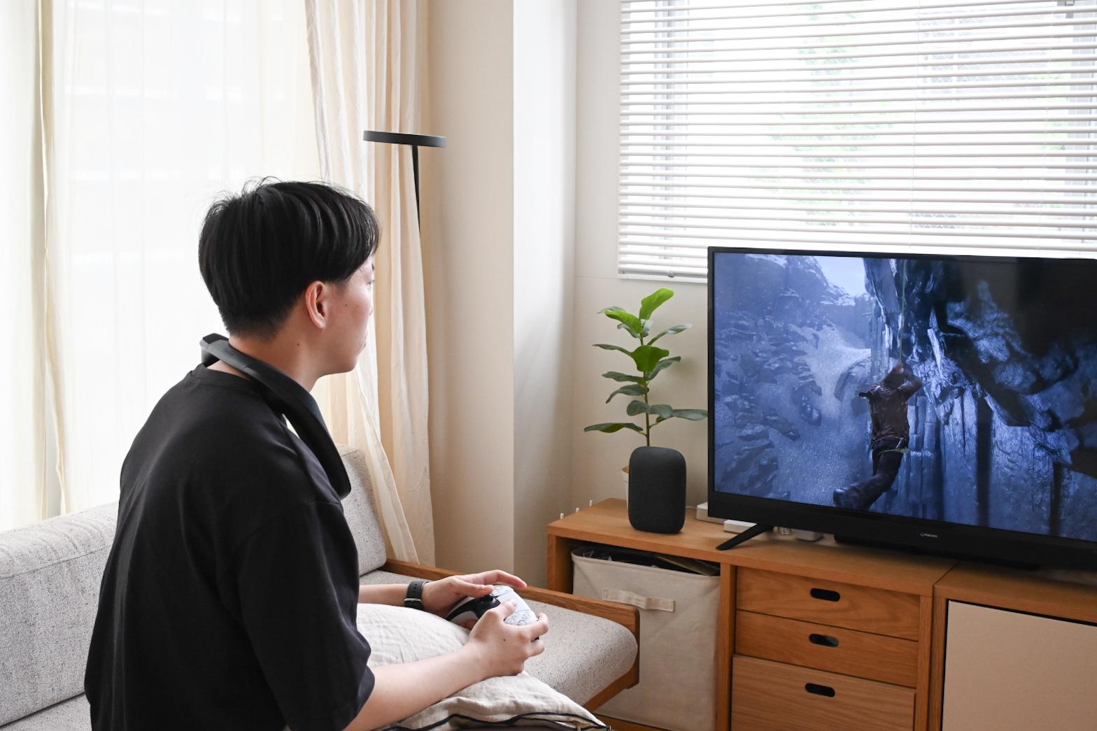 肩にかけるだけなのに臨場感スゴイ。Panasonicのネックスピーカーで