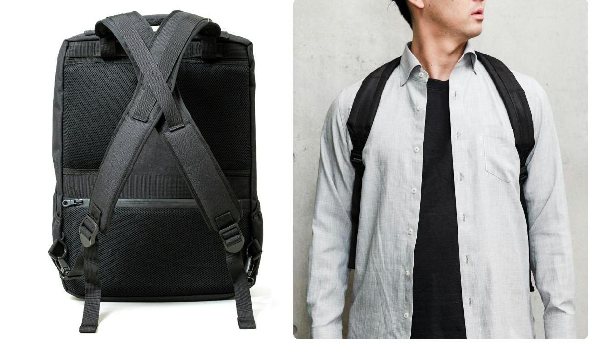 【美品】肩の負担を軽減するバックパック　fixpac なで肩さんも必見！ “たすき掛け”で負担軽減と姿勢サポートもする