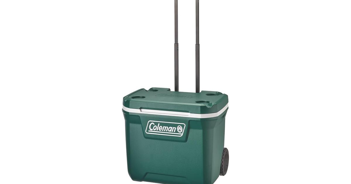 【日本未発売】Coleman・パルメット コールマン（Coleman） ホイールクーラー60QT レッドホワイト