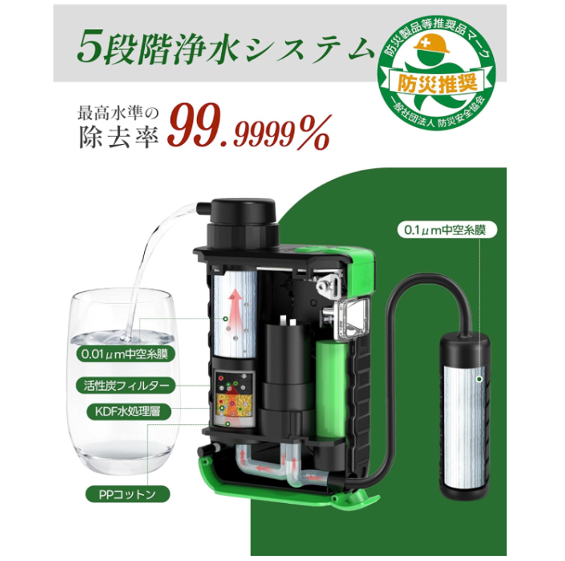 ☆5段階浄水システム　携帯浄水器　簡単水濾過　災害　アウトドア 携帯浄水器 アウトドア浄水器 屋外浄水システム 濾過器 サバイバル浄水