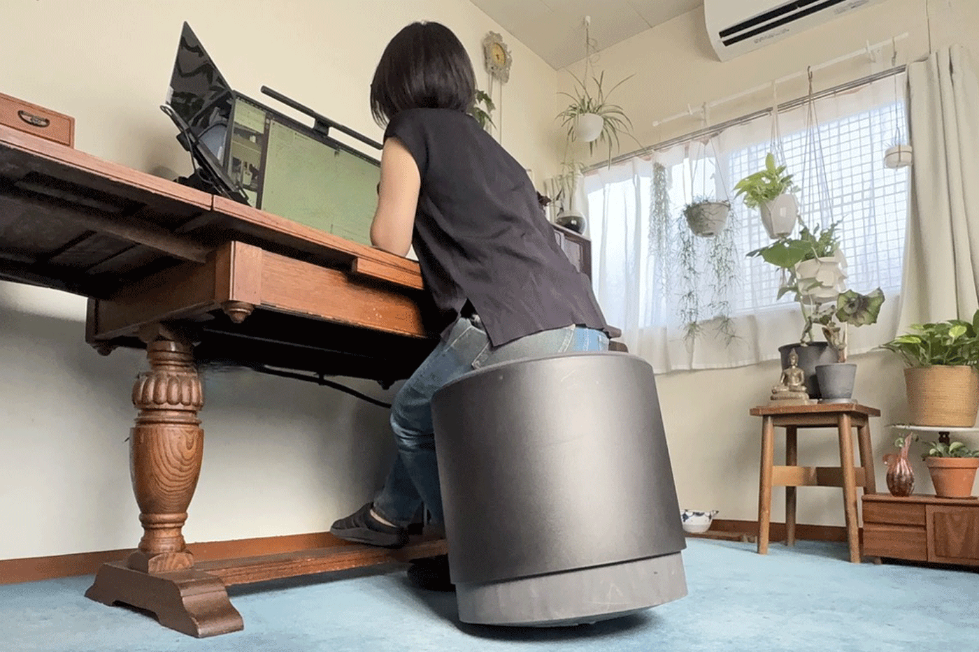〜お部屋に置くだけで、なぜかほっとする〜 桜のスツール スツール 座面高25～26cm サクラ 天然木 （ ウッドスツール 子ども
