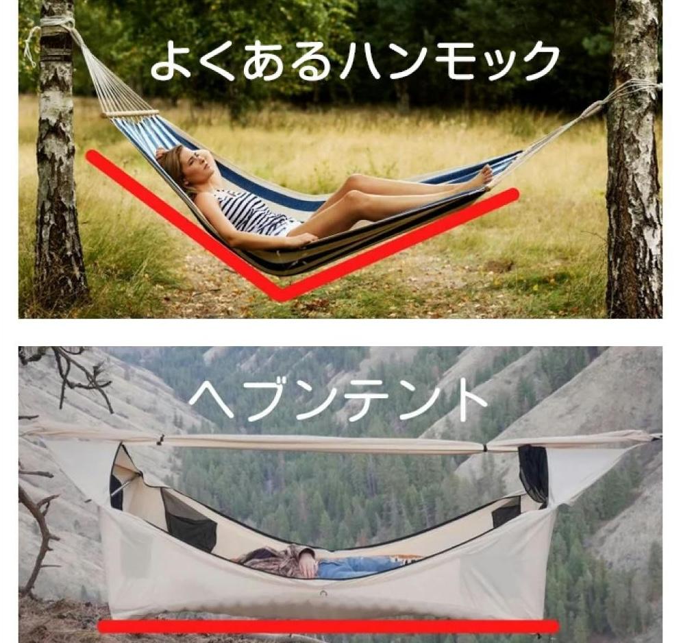 硬い地面にはさようなら。超軽量＆フラットなハンモックテントで快適