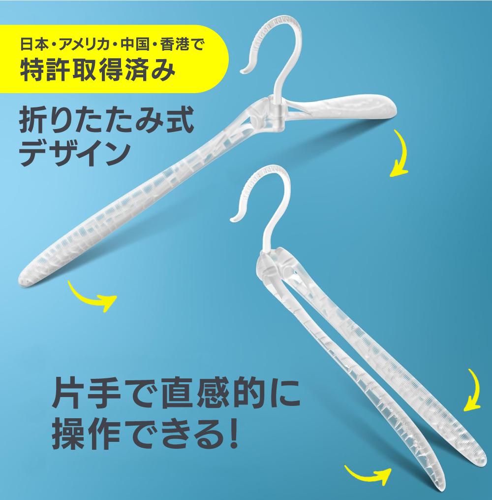 折りたたみハンガー　シャビー　レトロ　古道具 サビ　汚れあり ひねるだけの革命的な折りたたみ式ハンガーで、首元ヨレ防ぐ＆時短も