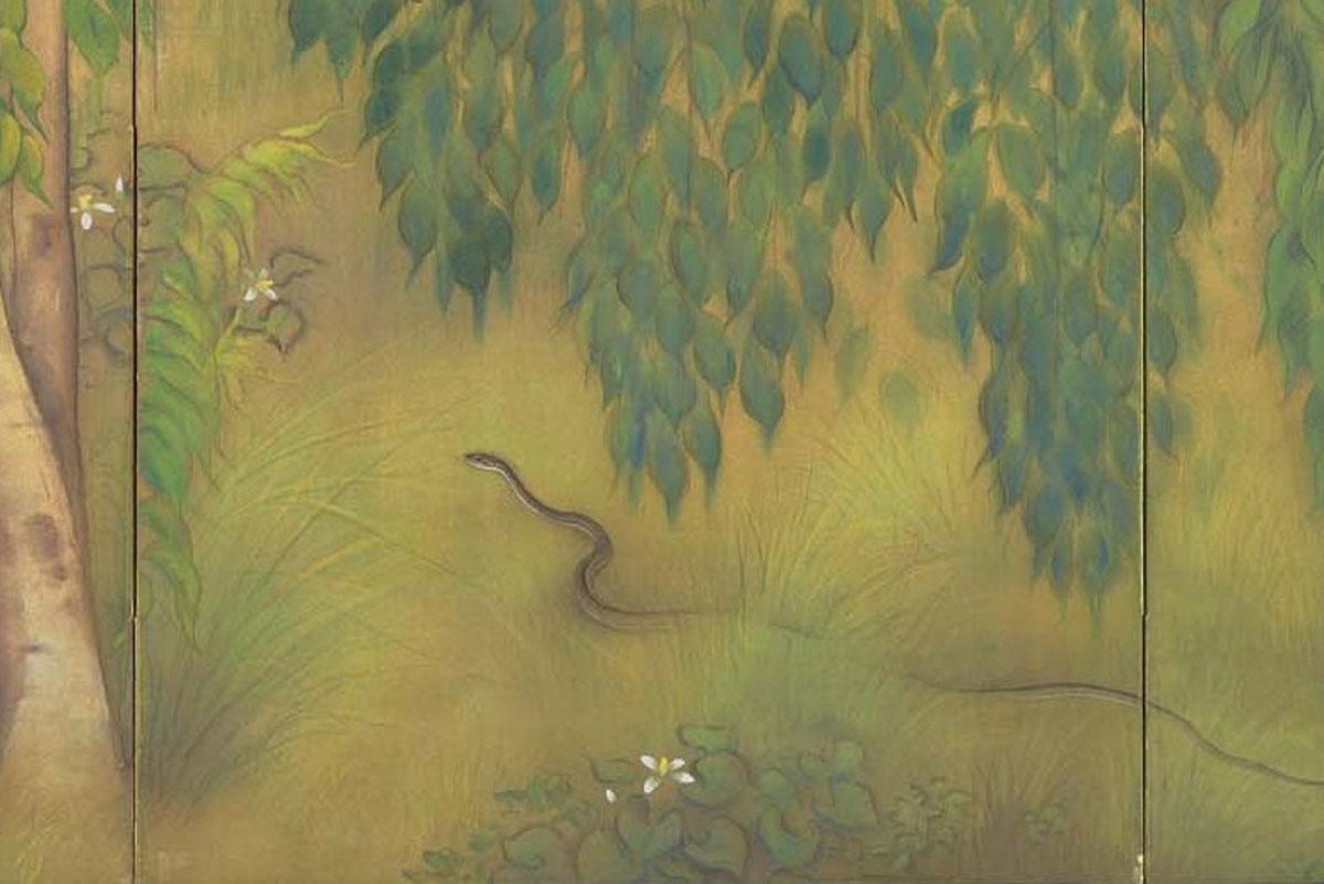 森の絵画「葉陰の清流」 一生に一度は見たい、天才日本画家・山口華楊が22歳で描いた「葉桜