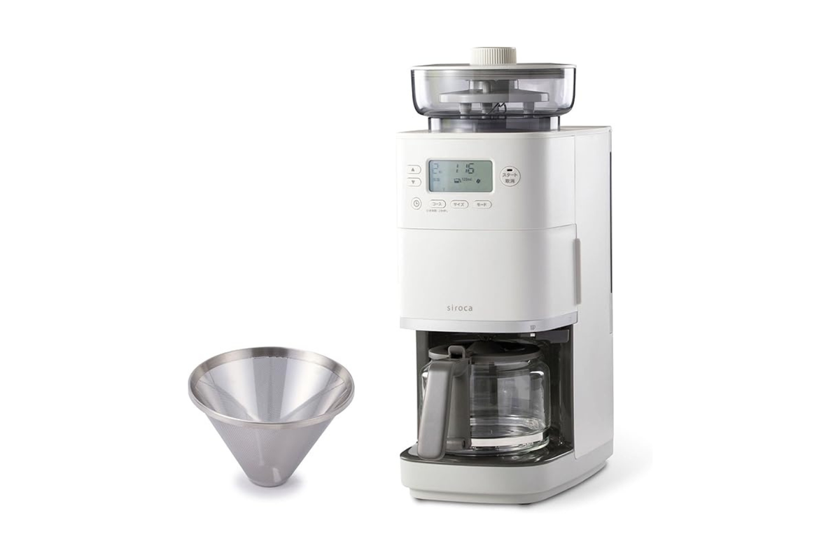プロの味を再現するシロカのコーン式全自動コーヒーメーカーが16%オフ