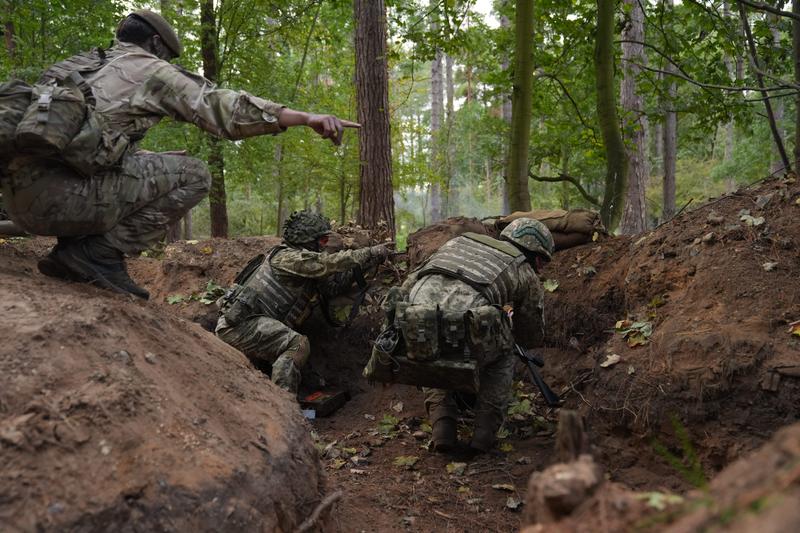 Ukrainian and new soldiers are trained as part of the UK-led 'Interflex' operation.