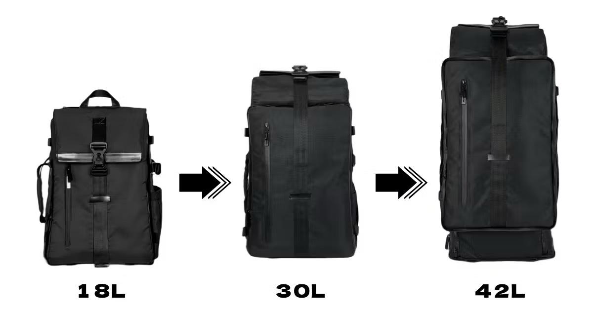 もう荷物量で迷わない。18Lから42Lへ変形するバックパック「FLEXY