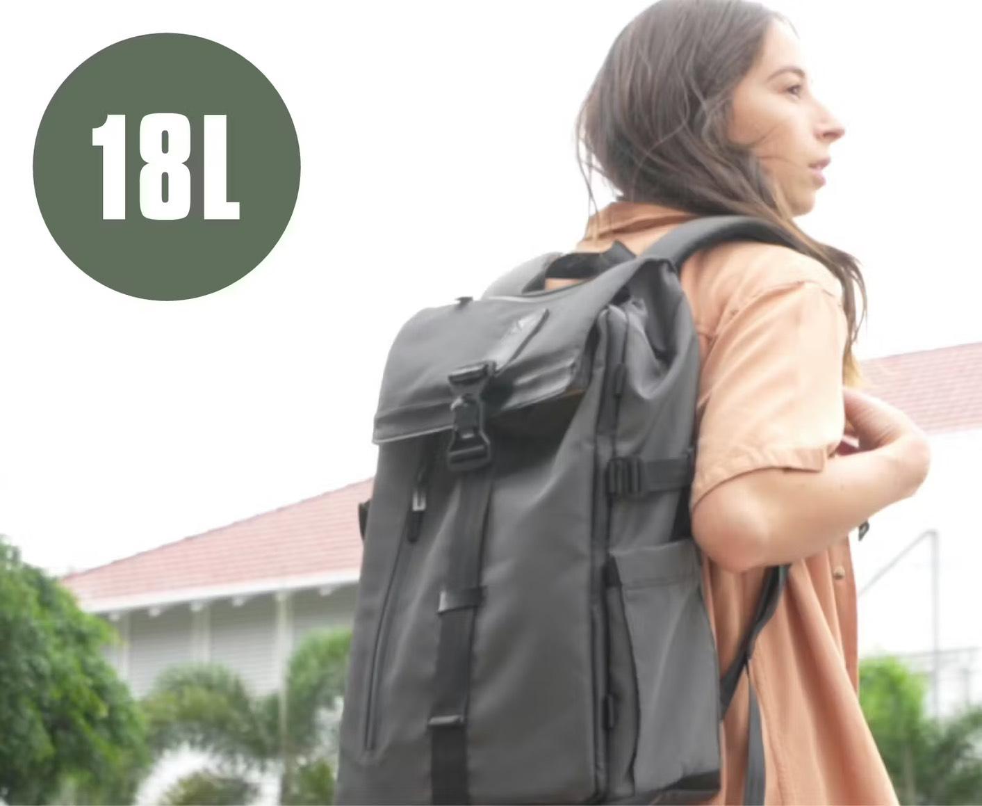 もう荷物量で迷わない。18Lから42Lへ変形するバックパック「FLEXY