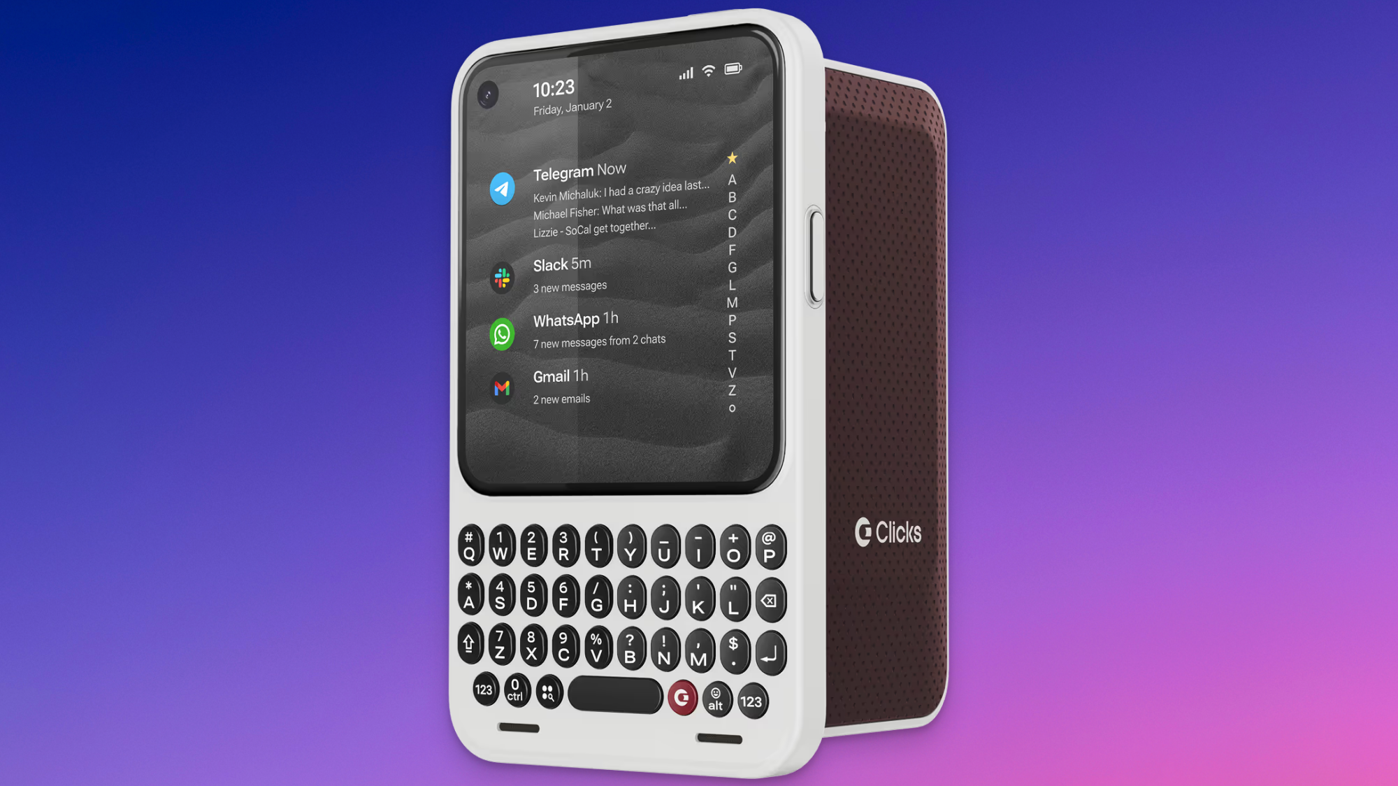 iPhoneをBlackBerry風スマホに変身させる“キーボード付きケース”（充電
