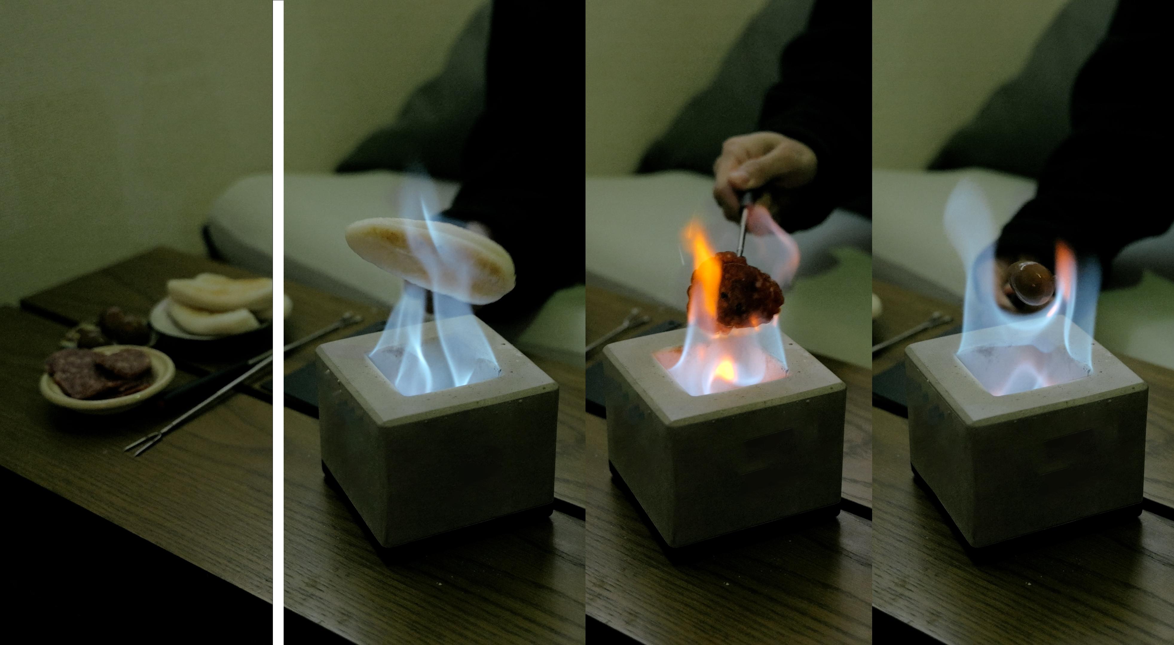 コンビニおつまみも炙ればオツな一品に。卓上焚き火台との晩酌、優勝