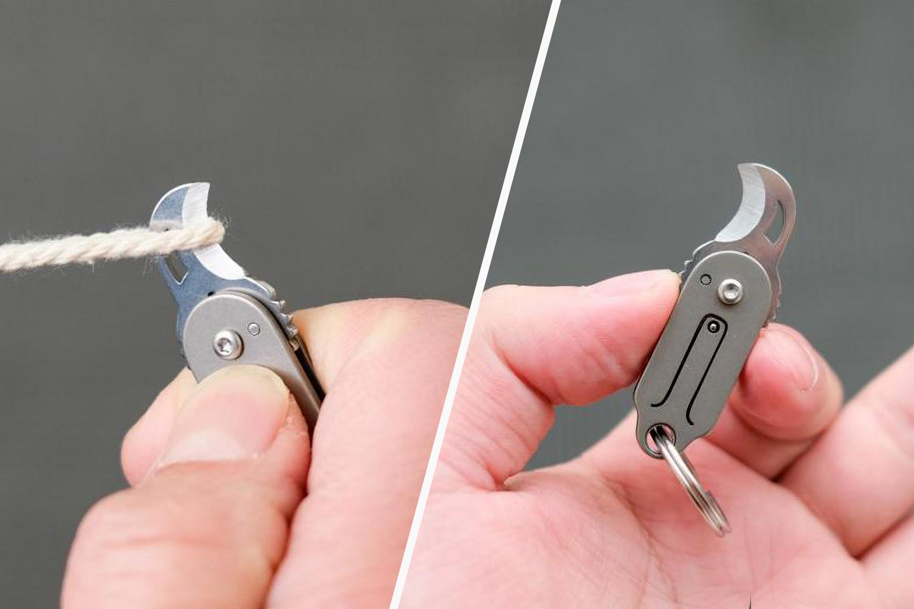 たった8gのチタン製ナイフ、段ボールもパラコードもスパッといける