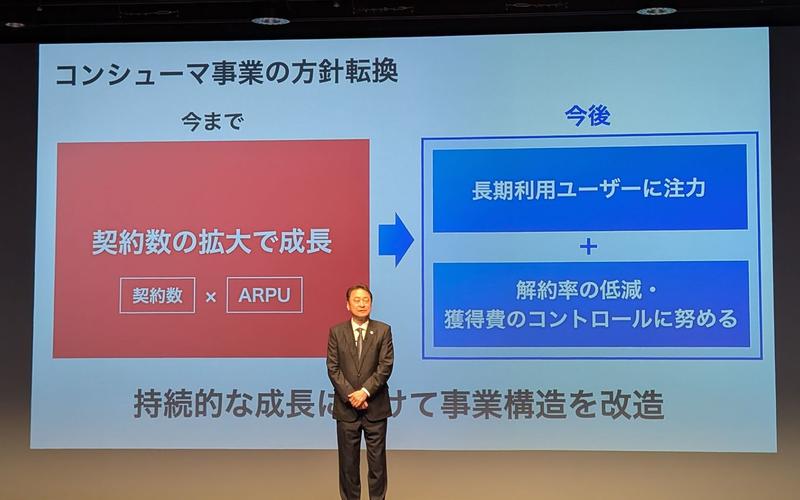 長期利用ユーザーに注力していく方針のスライド