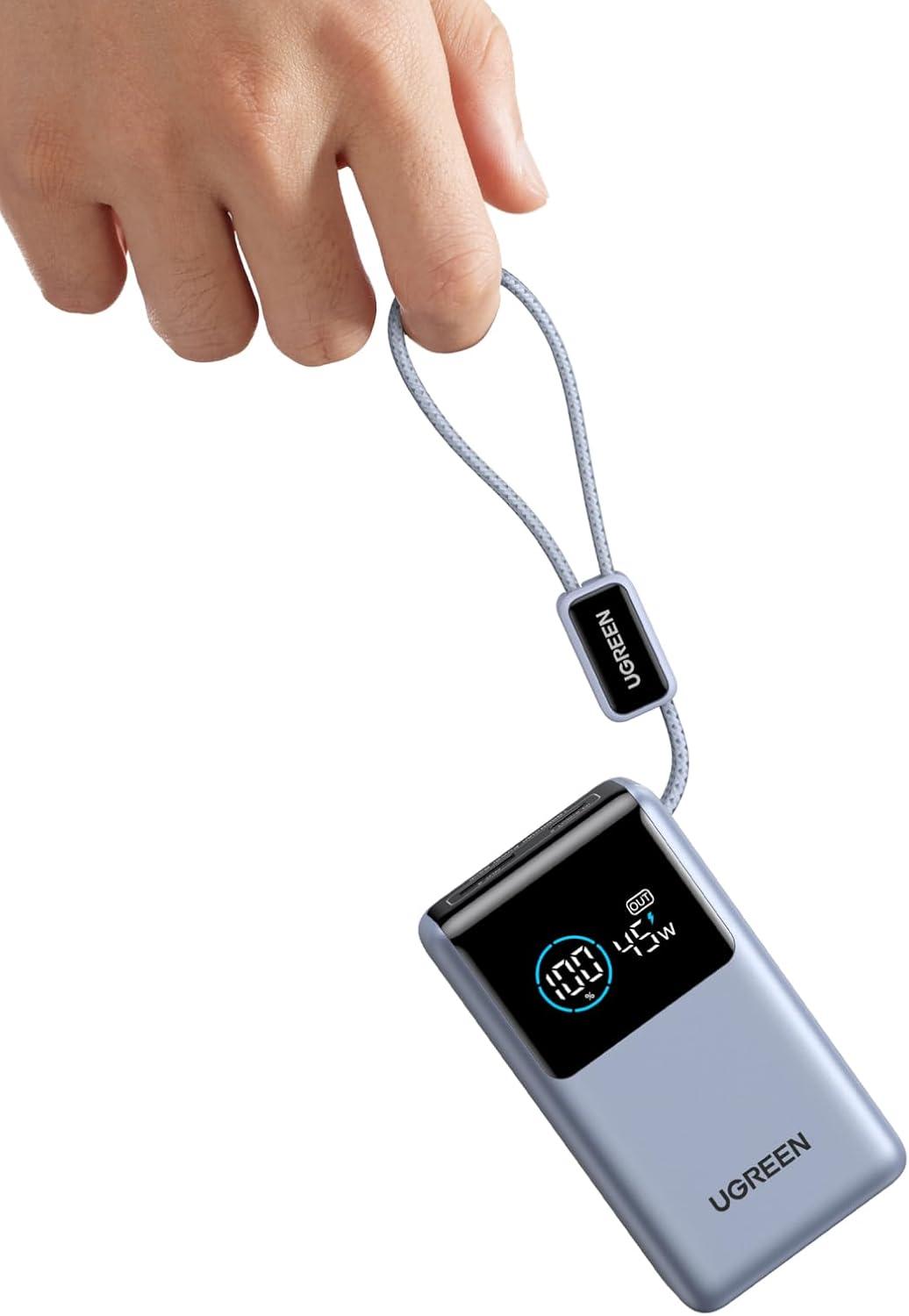 UGREENの極小バッテリーがセール価格に。ケーブル内蔵×PD45W×10000mAh