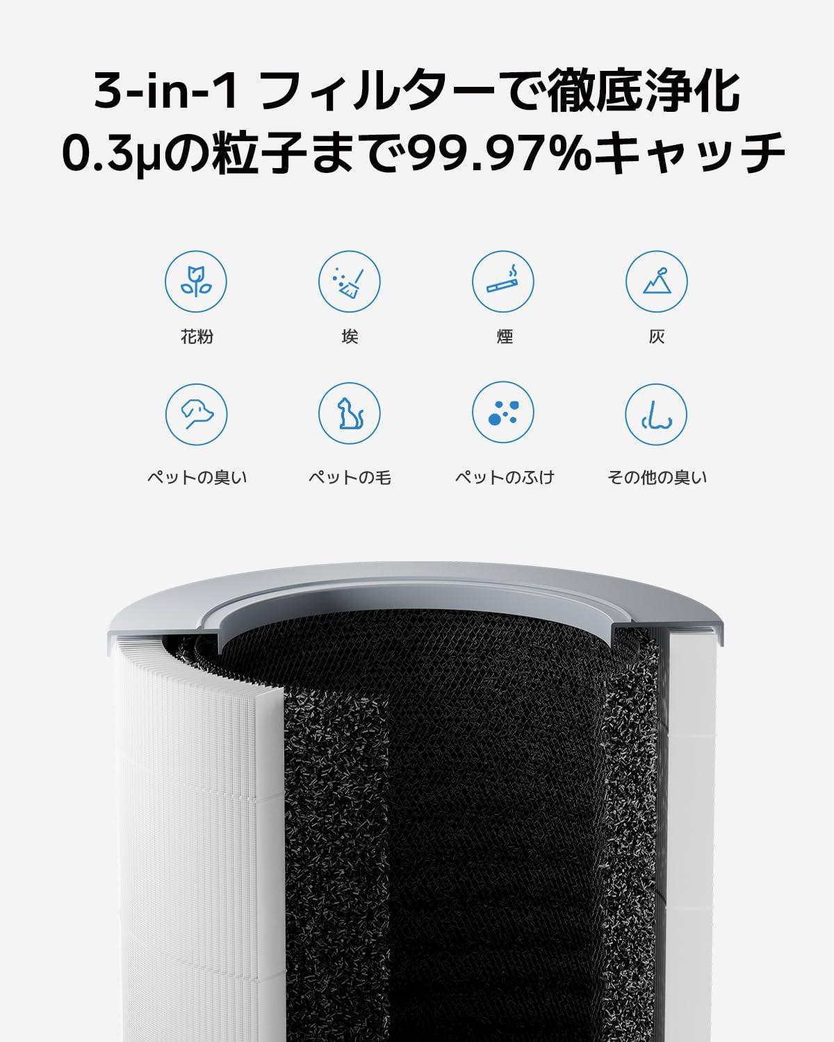 超コンパクト＋花粉対策。99.97％除去のXiaomiスマート空気清浄機1万円