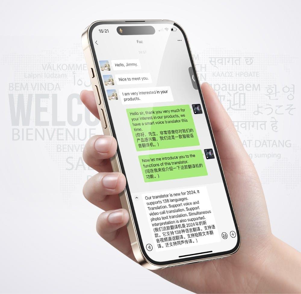 AI翻訳機がスマホリングと一体化。146言語の壁をラクラク超える夢の