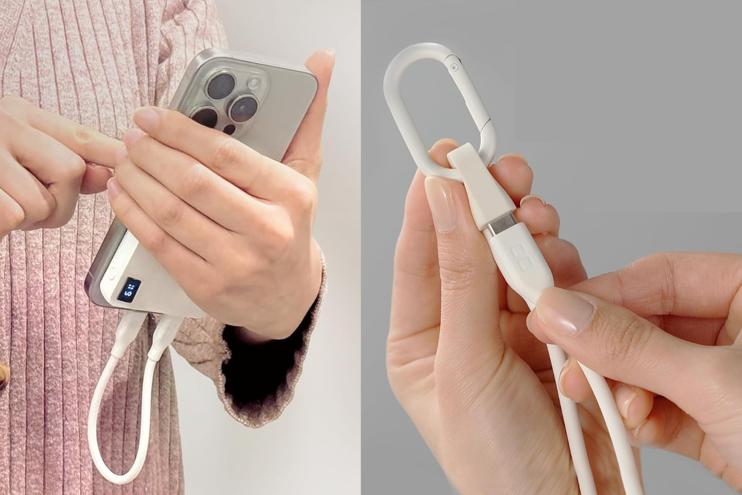 充電ケース 長いケーブル、逆に不便でした。外出先での充電は今後「短尺×ホルダー 使用感あり ホワイト イヤホン