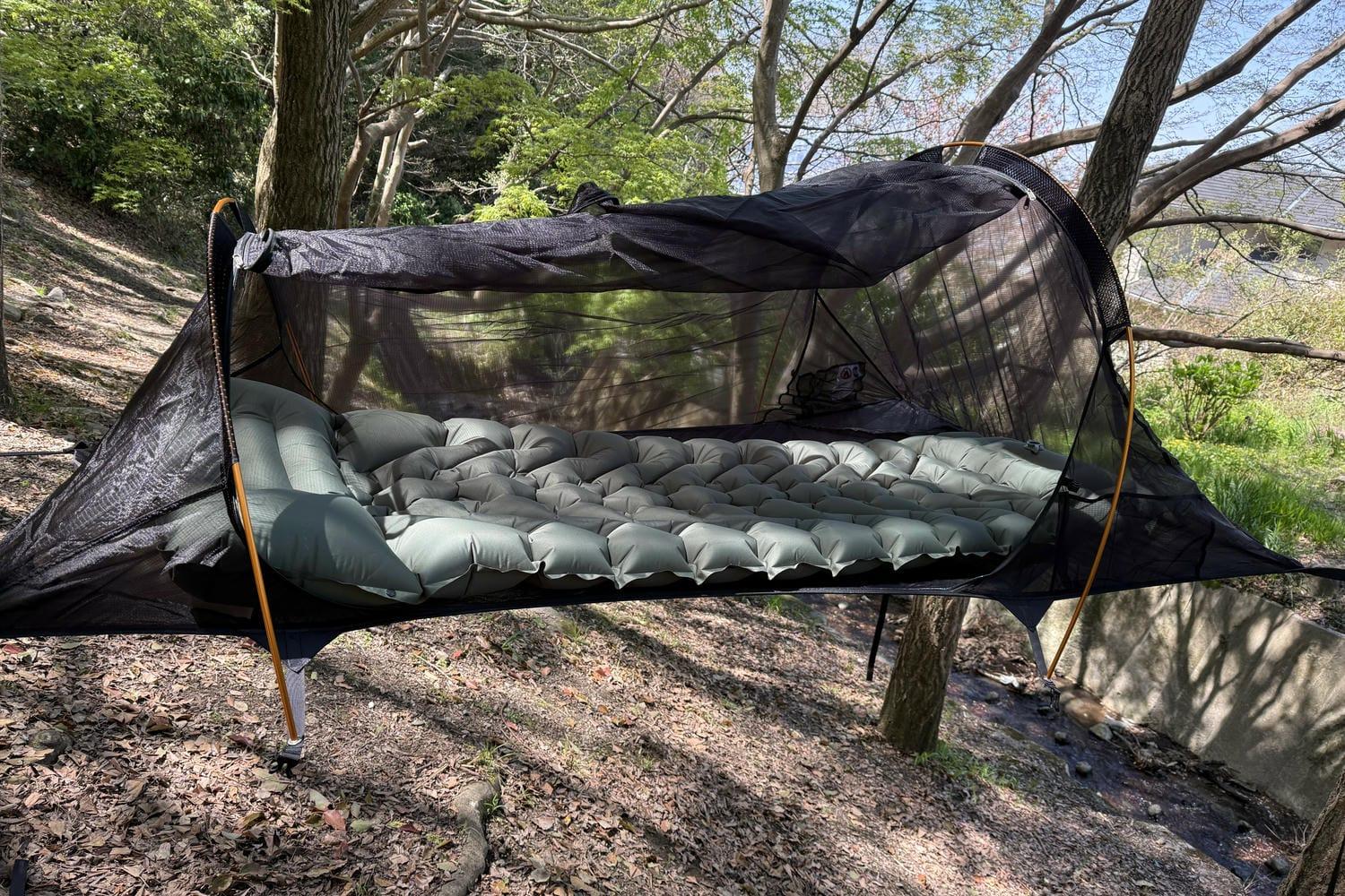 ハンモック Naturehike ハンモック 吊り下げ式 蚊帳付き 耐荷重200kg ポール付き