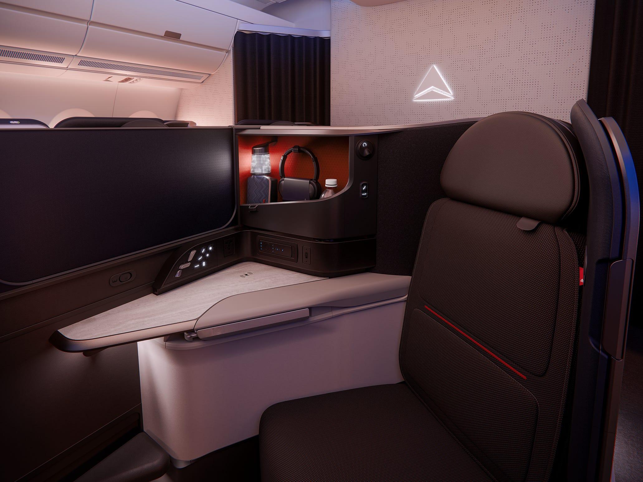 DELTA航空　ビジネスクラスヘッドホン フォトレポート】デルタ航空、エアバスA350型機を公開（ビジネスクラス