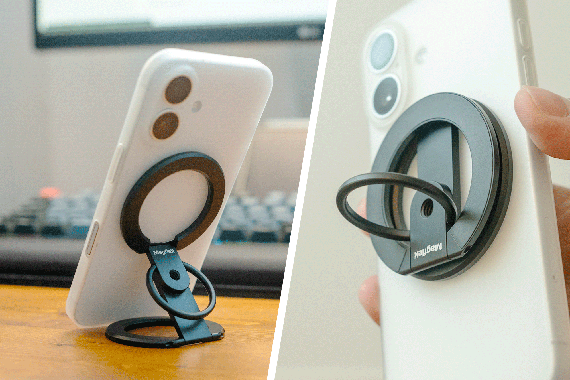 スマホの置き場所、もっと自由に。三脚連携も可能なリングスタンドで