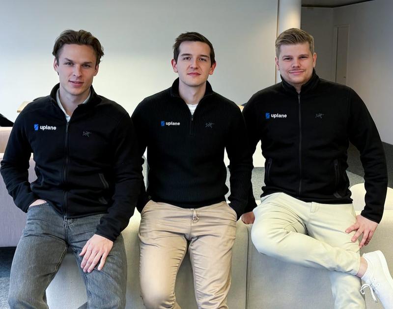 From left: Julius Körfgen, Marvin Abdel-Massih, and Lukas Vollmer, founders of Uplane, AI marketing startup.